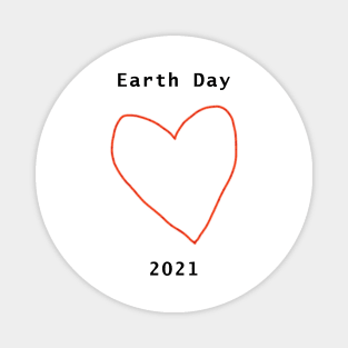 Red Heart Outline for Earth Day 2021 Magnet